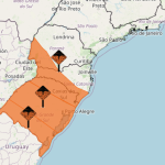 Inmet emite alerta laranja de tempestade para 836 cidades no sul do Brasil; veja a lista