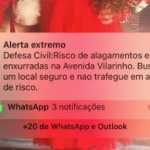 Defesa Civil de BH emite primeiro alerta sonoro pelo celular por risco de alagamento na Av. Vilarinho