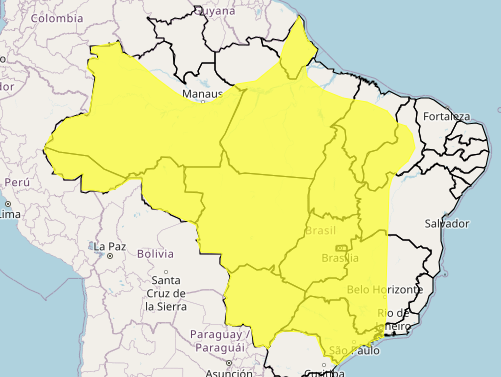 Cidades de 16 estados estão sob alerta de chuvas intensas nas próximas horas