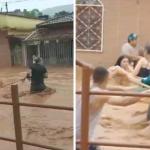 Vídeo: Prefeito enfrenta enxurrada e salva mulheres com corda em Dom Silvério (MG)