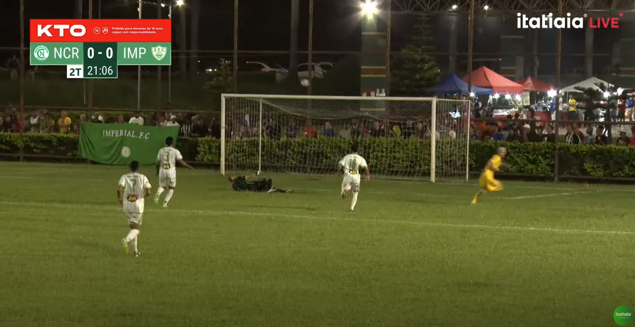 Atacante do Imperial comemora gol que não aconteceu na Copa Itatiaia KTO; assista
