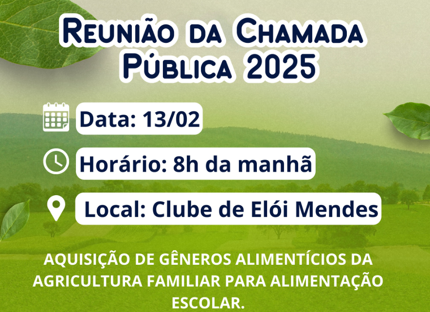 Pequenos produtores rurais de Elói Mendes poderão vender para a prefeitura