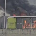 Vídeo: ônibus pega fogo em frente a estação do Move na av. Cristiano Machado, em BH