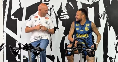 Em recuperação de lesão, Neymar faz bicicleta com dono da Havan