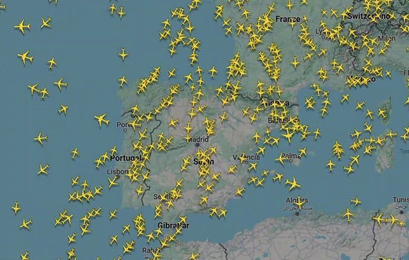 Apagão na Europa: Vídeo mostra mudanças no espaço aéreo português durante queda de energia