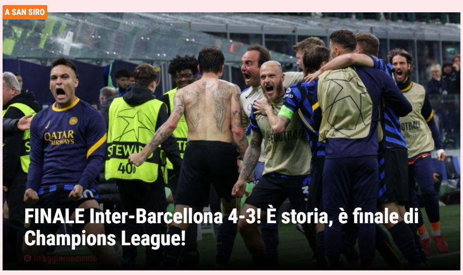 Inter 4 x 3 Barcelona: o mundo se rende ao jogo épico pela Champions; veja manchetes