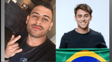 Glaycon Raniere (à esq.) é primo de Nikolas Ferreira (à dir)