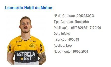 Léo Naldi já apareceu com a camisa do Criciúma