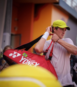 João Fonseca durante disputa do Roma Open
