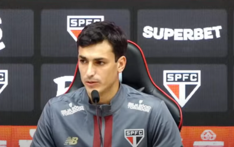 Juan Dinenno concedeu entrevista coletiva no Morumbis nesta quarta-feira (11)