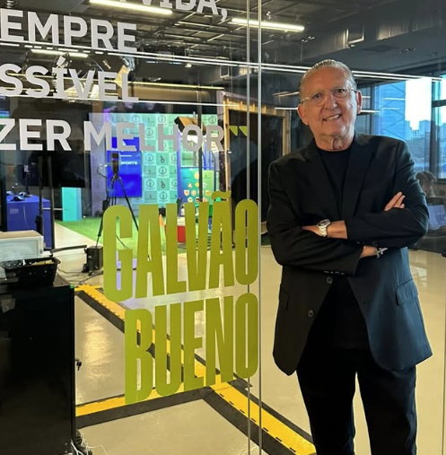 Estúdio de canal esportivo é inaugurado e se chamará 'Galvão Bueno'; narrador reage