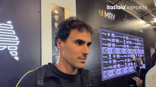 Igor Gomes, do Atlético, na zona mista da Arena MRV