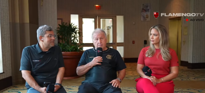 Zico, embaixador da delegação do Flamengo nos Estados Unidos, em participação na FlamengoTV