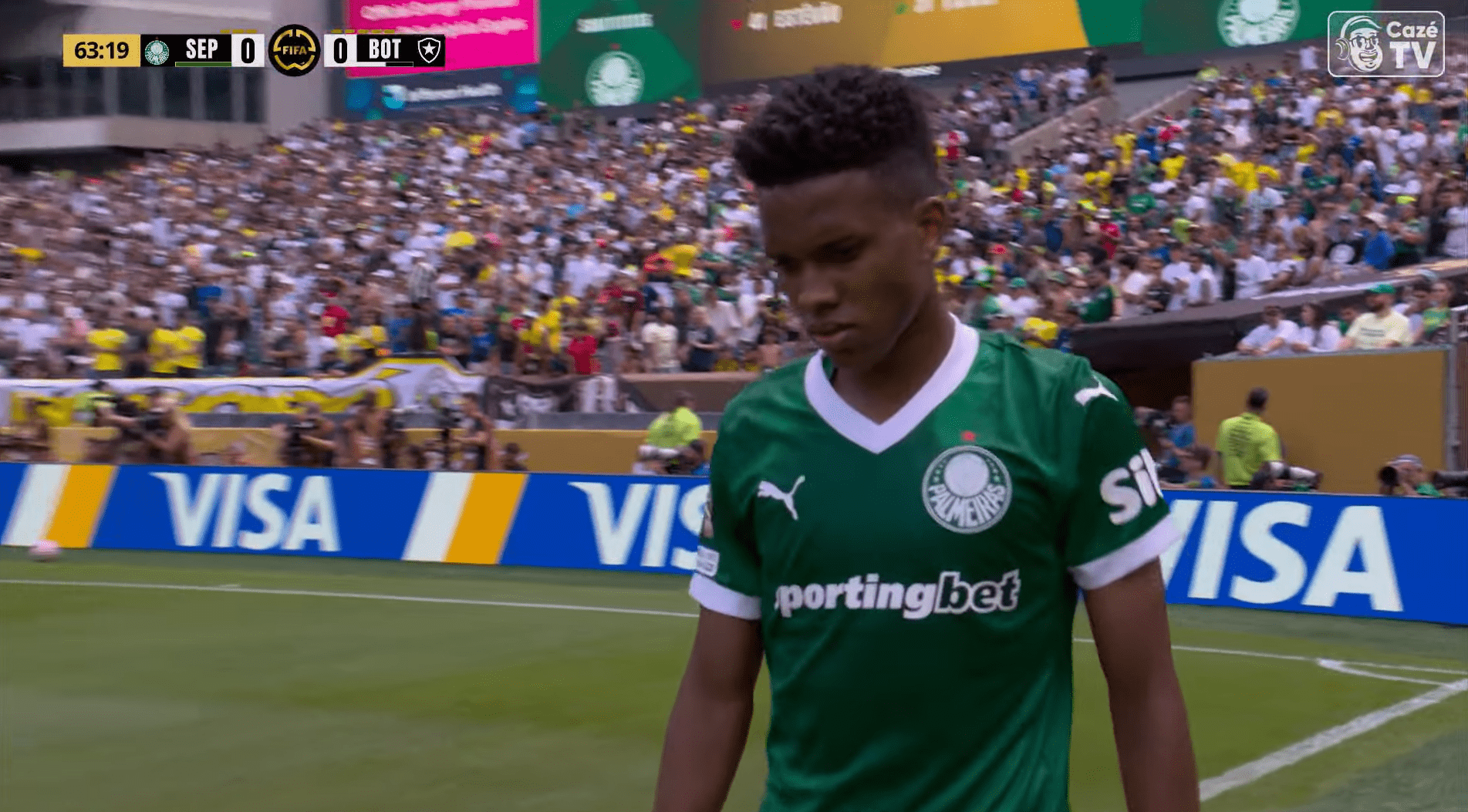 Palmeiras x Botafogo: Estêvão 'ignora' Abel Ferreira ao ser substituído