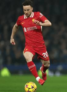 Diogo Jota, em ação pelo Liverpool