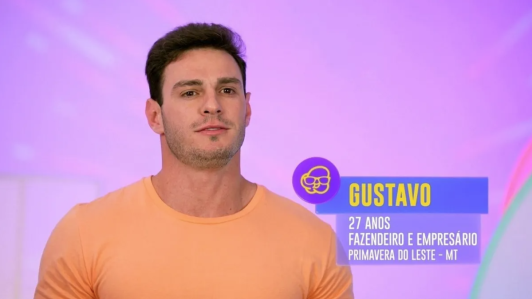 Gustavo Benedeti ao ser anunciado como participante do BBB 23