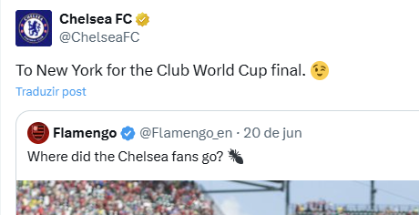 Chelsea provoca Flamengo após classificação para final do Mundial de Clubes