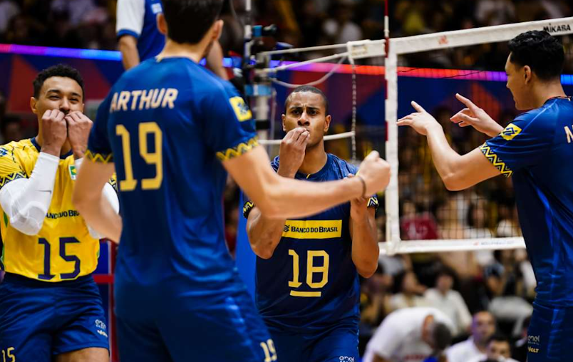Brasil bate Alemanha e termina primeira fase da Liga das Nações Masculina no topo