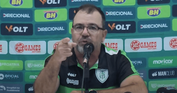 Enderson Moreira se revoltou com arbitragem do confronto entre América e Cuiabá