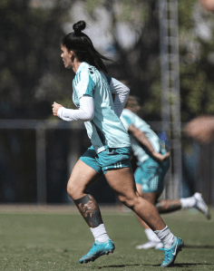 Patricia Sochor durante treino do Cruzeiro