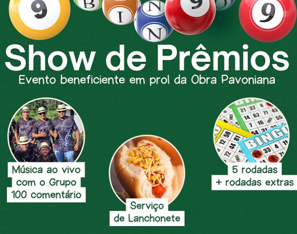 Obra Pavoniana de Elói Mendes promove show de prêmios neste sábado