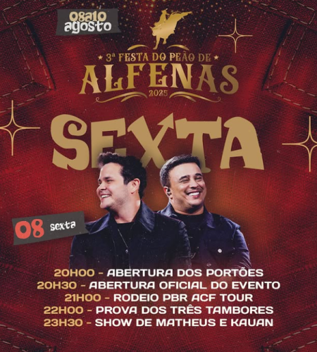 Festa começa nesta sexta-feira (8).