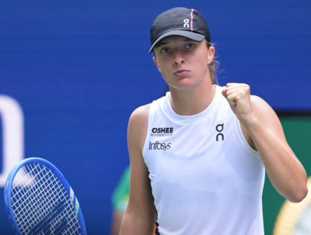 Iga Swiatek durante disputa do US Open