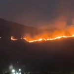 Incêndio atinge área próxima ao viaduto do Funil em Ouro Preto nesta quarta-feira (3)
