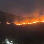 Incêndio atinge área próxima ao viaduto do Funil em Ouro Preto nesta quarta-feira (3)