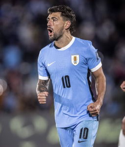 Arrascaeta durante jogo do Uruguai