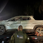 Carro é encontrado enterrado em bunker e quatro homens estão desaparecidos