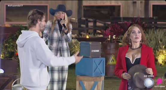 Matheus queima o chapéu de Gaby Spanic e tira dela a chance de ser Fazendeira