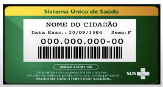 Novo modelo do cartão do SUS