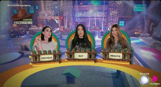 Michele, Rayane e Renata disputaram a primeira Prova do Fazendeiro da temporada