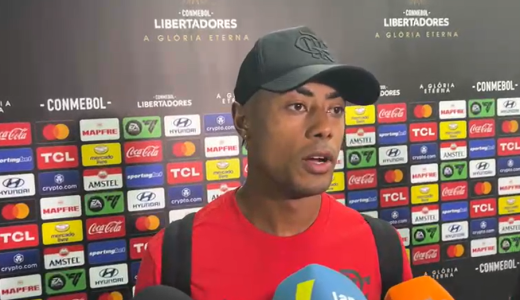 Bruno Henrique, do Flamengo, após a vitória por 2 a 1 diante do Estudiantes, pela Libertadores