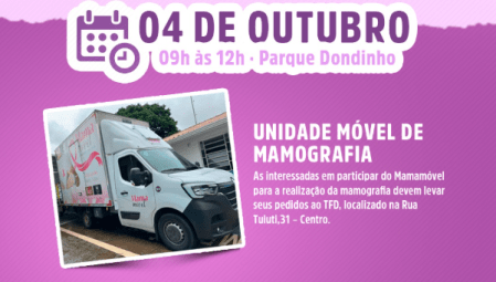 Programação acontece no sábado, das 9h às 12h, com serviços e orientações voltados à saúde da mulher.
