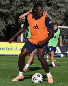 Seleção Italiana durante treino
