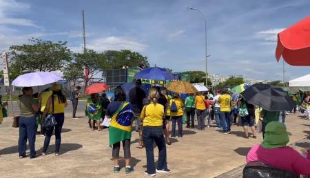 Manifestação teve público reduzido em Brasília, na tarde deste domingo (30)