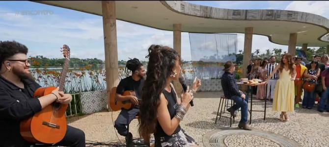 Marina Sena e o ator Jackson Antunes participaram do 'Encontro' nesta segunda (15), em BH