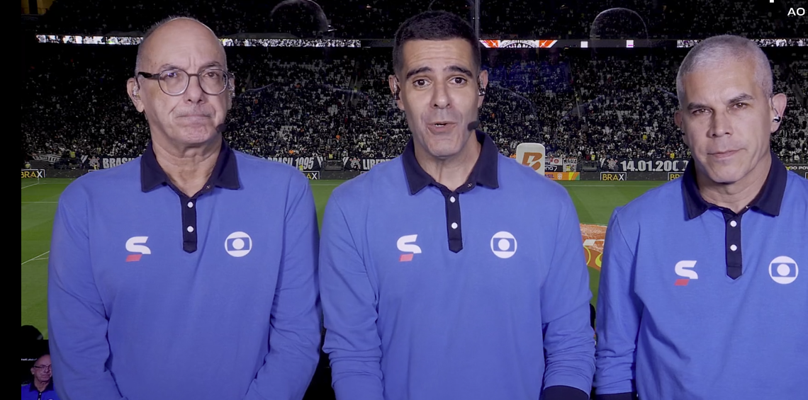 Com problemas, Globo e sportv ‘mudam’ narradores durante final da Copa do Brasil