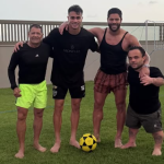 De férias, jogador do Atlético bate Hulk em desafio e provoca: 'Segue o baile'
