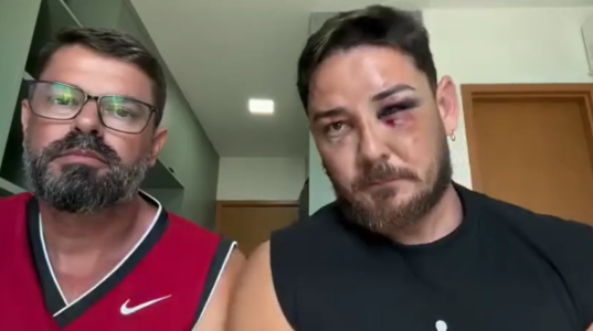 O casal publicou um vídeo nas redes sociais, nesse domingo (28), relatando as agressões