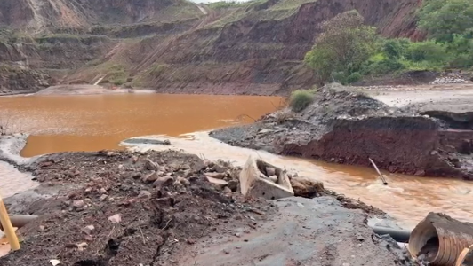 Dique da Vale que se rompeu em Congonhas, no interior de Minas