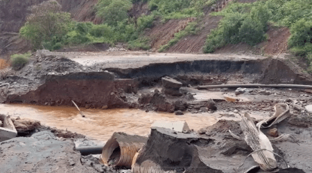 Dique da Vale que se rompeu em Congonhas, no interior de Minas
