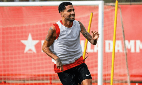 Omar Mascarell em treinamento pelo Mallorca-ESP