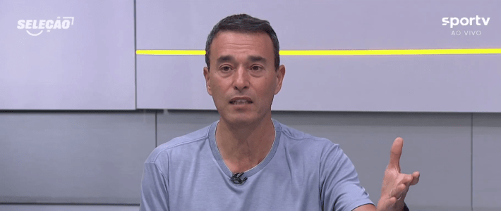André Rizek, apresentador do Seleção sportv, que deu palpites sobre Atlético e Cruzeiro no Campeonato Brasileiro