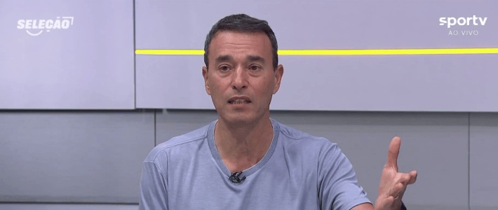 André Rizek, apresentador do Seleção sportv, que deu palpites sobre Atlético e Cruzeiro no Campeonato Brasileiro