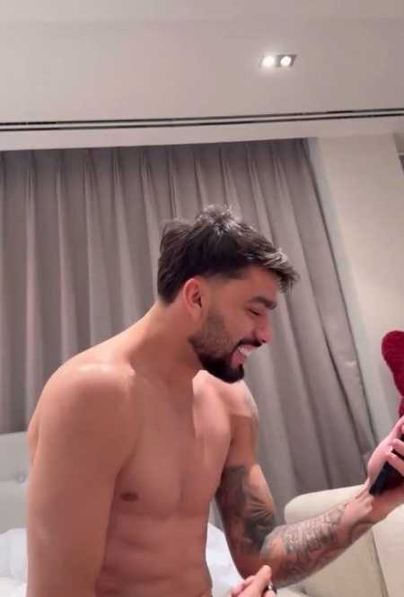 Lucas Paquetá em vídeo publicado pela esposa nas redes sociais