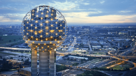 Reunion Tower, em Dallas, nos Estados Unidos