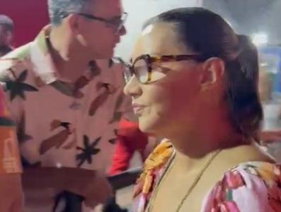 Janja não falou com a imprensa durante a aparição no Carnaval de Recife